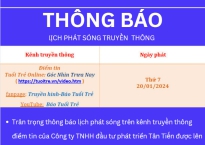 LỊCH PHÁT SÓNG " BÁO TUỔI TRẺ ONLINE " CỦA TÂN TIẾN.